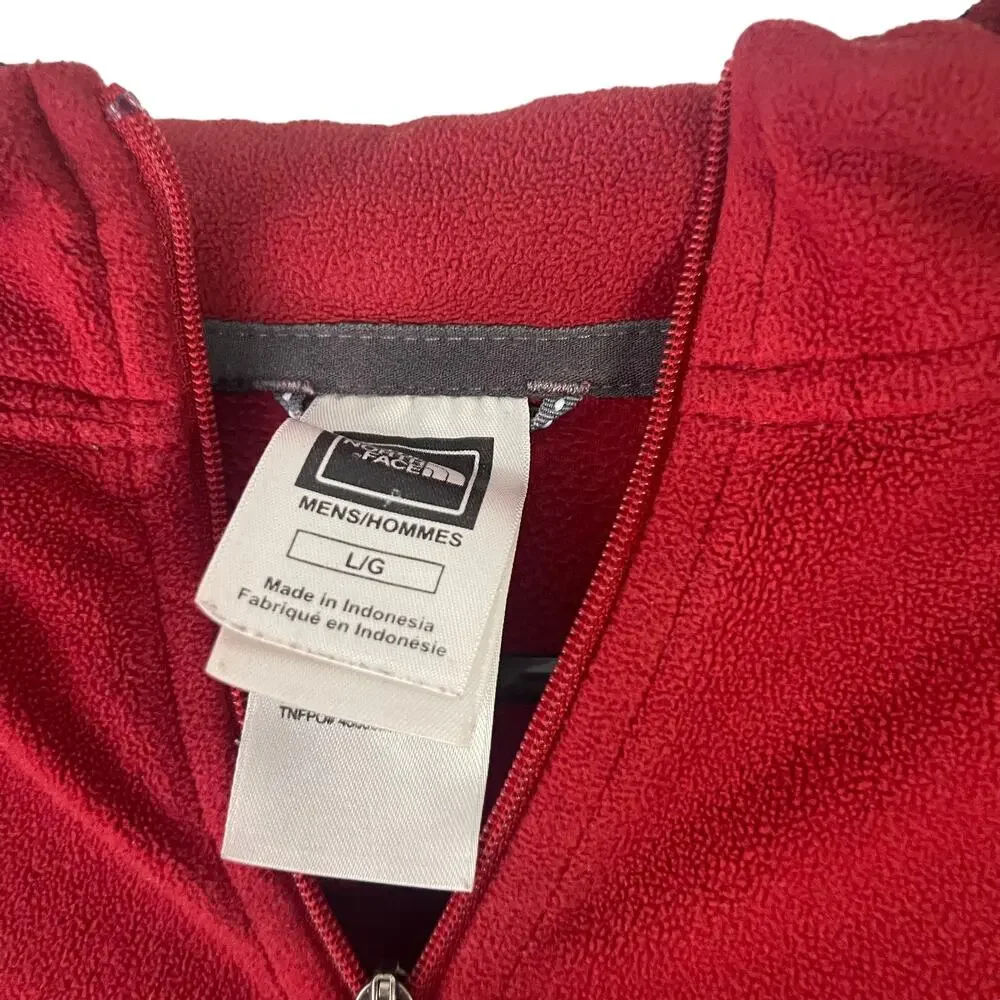 The North Face Men's Size Large Red Black 1/2 Zip Tka 100 Pullover‎ Sweater